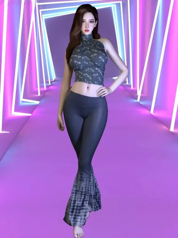 8套露肩上衣&喇叭裤vvvevevvv.Haltertop&FlareLeggings.1-红月资源